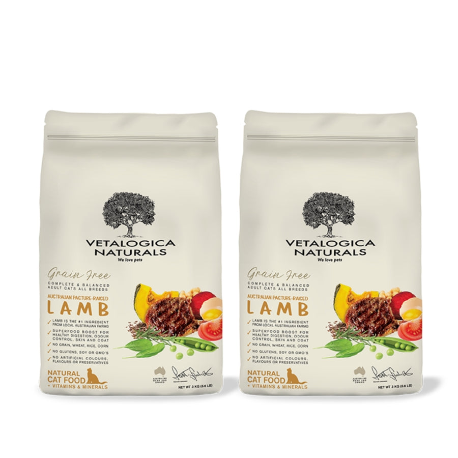 Vetalogica Naturals 2 x 3kg Bundle Grain Free Lamb Cat Food