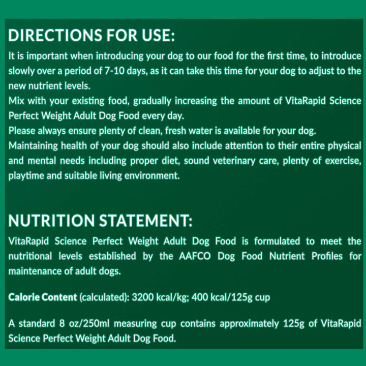 VitaRapid Science Perfect Weight Adult Dog Food