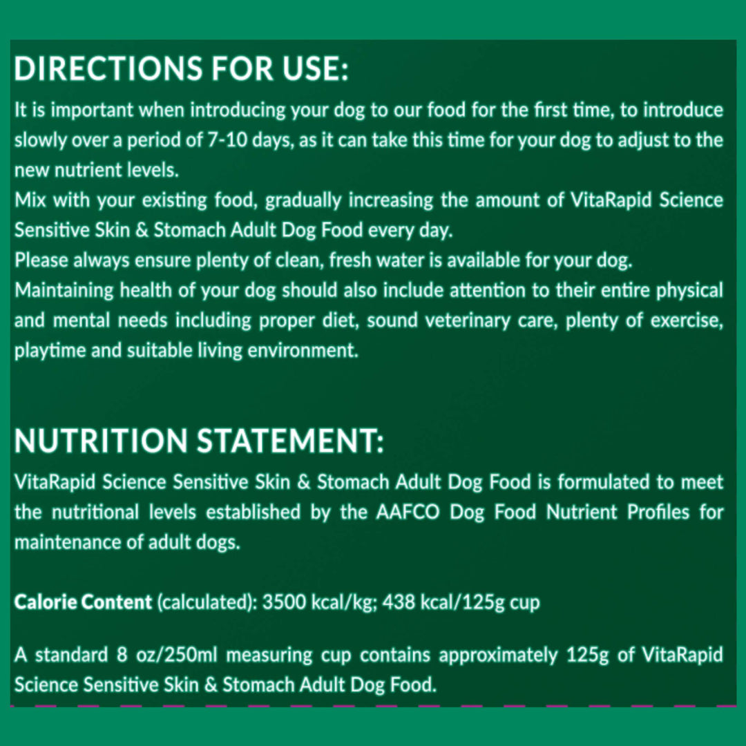 VitaRapid Science Sensitive Skin & Stomach Adult Dog Food